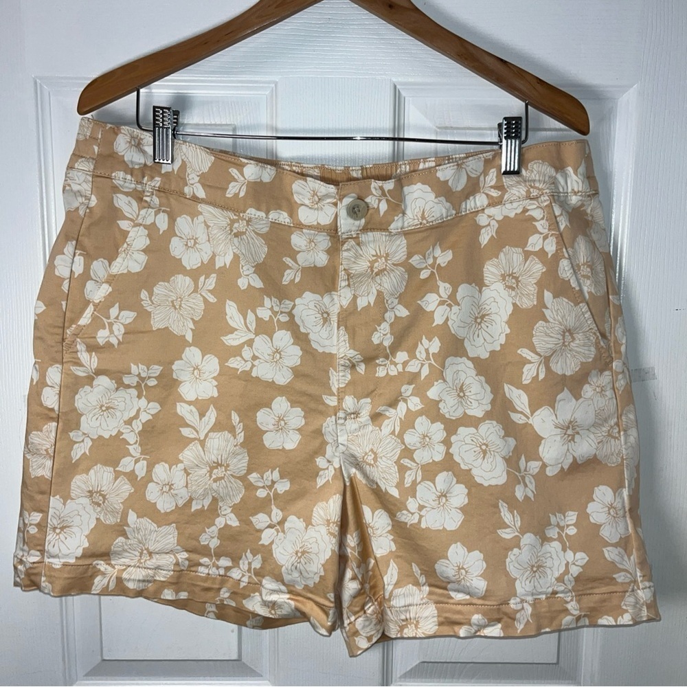 Jachs Floral Tan chino Women's Shorts Size XXL pockets - Picture 2 of 10